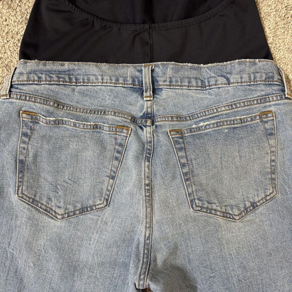 Abercrombie & Fitch Maternity Jeans Womens 29 Blue The Ankle Straight Distressed - Picture 4 of 12